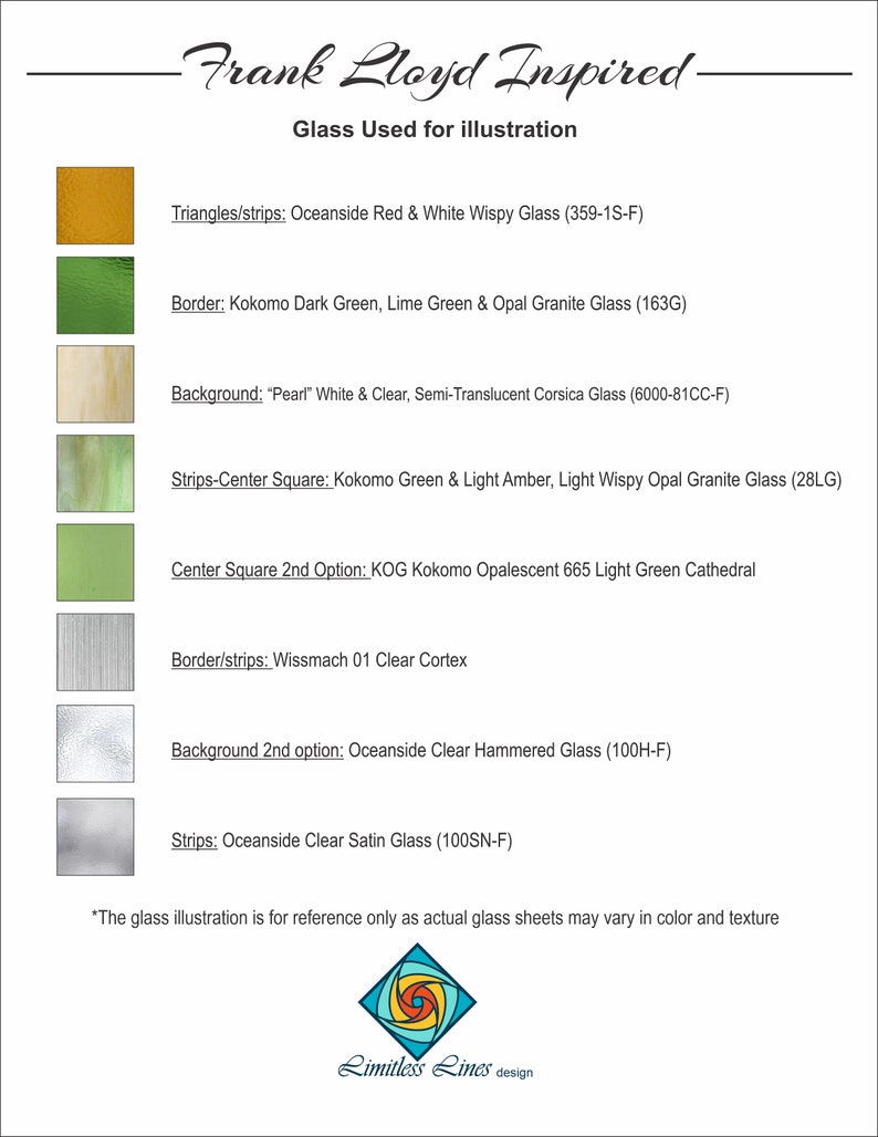 Patterned Glass Names Stained Glass Pattern - Frank Lloyd Wright Inspired - PDF File for ...