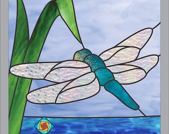 Dragonfly Stained Glass Pattern - Digital PDF file for Instant Download - Beginners Skill Level - Animals
