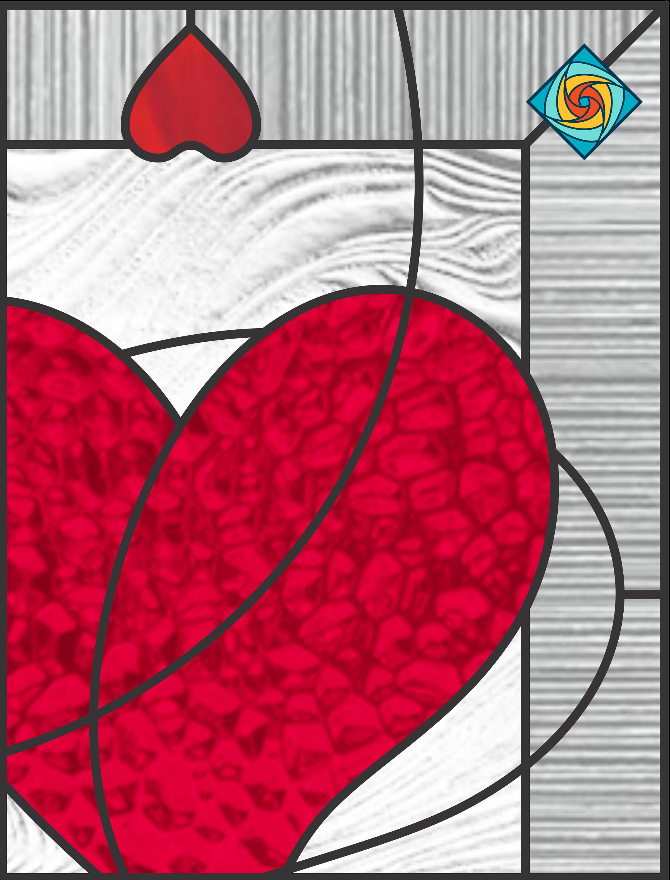 Swirl Heart Stained Glass Pattern: Beginner Valentine's Design