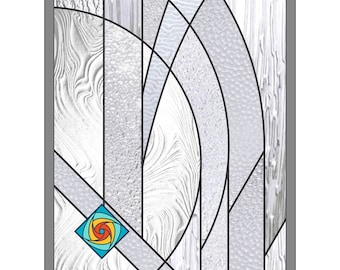 Abstract Stained Glass Pattern - Digital PDF file for Instant Download - Medium Size