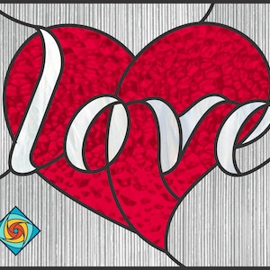 Heart Valentines Stained Glass Pattern - Beginners Level - Digital PDF ...