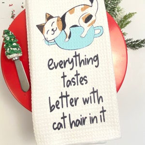 Cat Kitchen Towel. Cat Kitchen Decor. Kitty Kitchen Tea Towel. Cat lover gift. Housewarming gift
