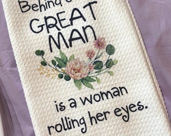 Eye Roll Kitchen Towel. Funny Kitchen Decor. Kitchen Tea Towel. Housewarming gift. Snarky Tea towel