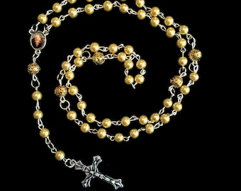 Gold Holy Family Rosary