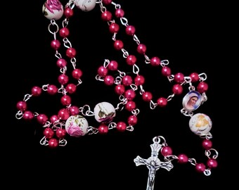 Pink Rose Mary Rosary