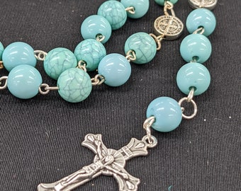 Blue St. Benedict and Mary Rosary