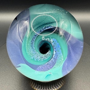 Vortex Borosilicate Glass Marble: Handmade Dichroic Swirl Art (2.28&quot;)