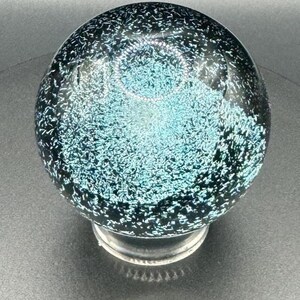 Aqua Dichroic Borosilicate Glass Marble 1.8" Handmade Fathers Day Gift