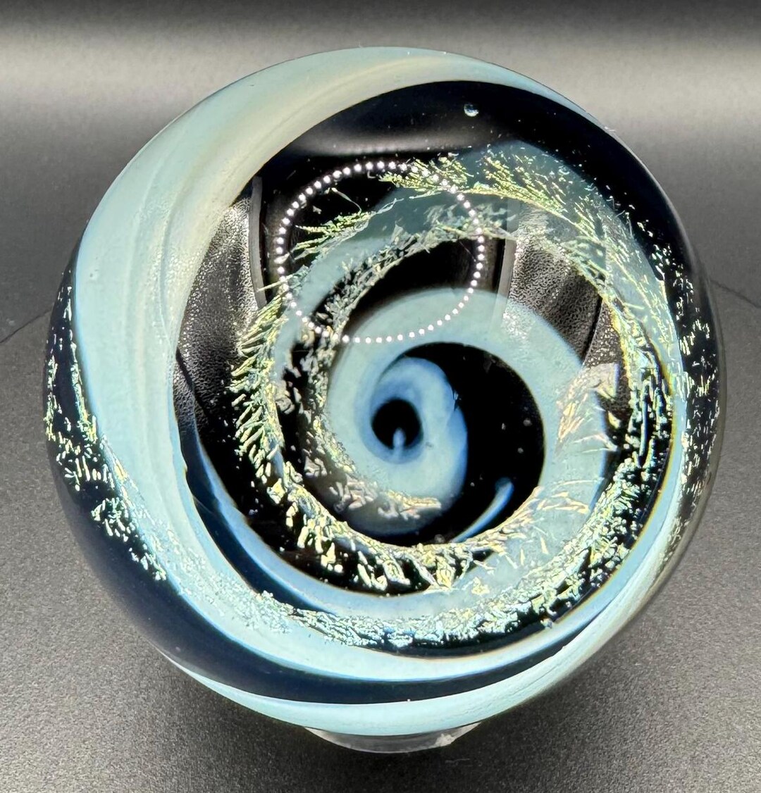 Vortex Borosilicate and Dichroic Glass Contemporary Art Marble Handmade ...