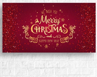 Christmas Canvas Banner, Merry Christmas Sign, Holiday Banner, Christmas Decorations, Merry Christmas Wall Art, Christmas House Decoration