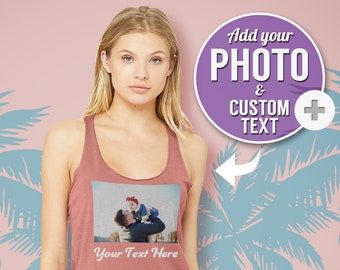 Custom Tank Top for Women, Racerback, Birthday Personalized Gift for Him, Her, Mom, Dad, Girlfriend, Boyfriend, Your Photo Workout Tank Top