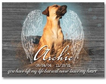 Gift For Loss of Dog, Personalized Pet Memorial Gift, Dog Loss Photo Gift, Memorial Gift, Sympathy Gift, Dog Loss Photo Canvas, Wall Art