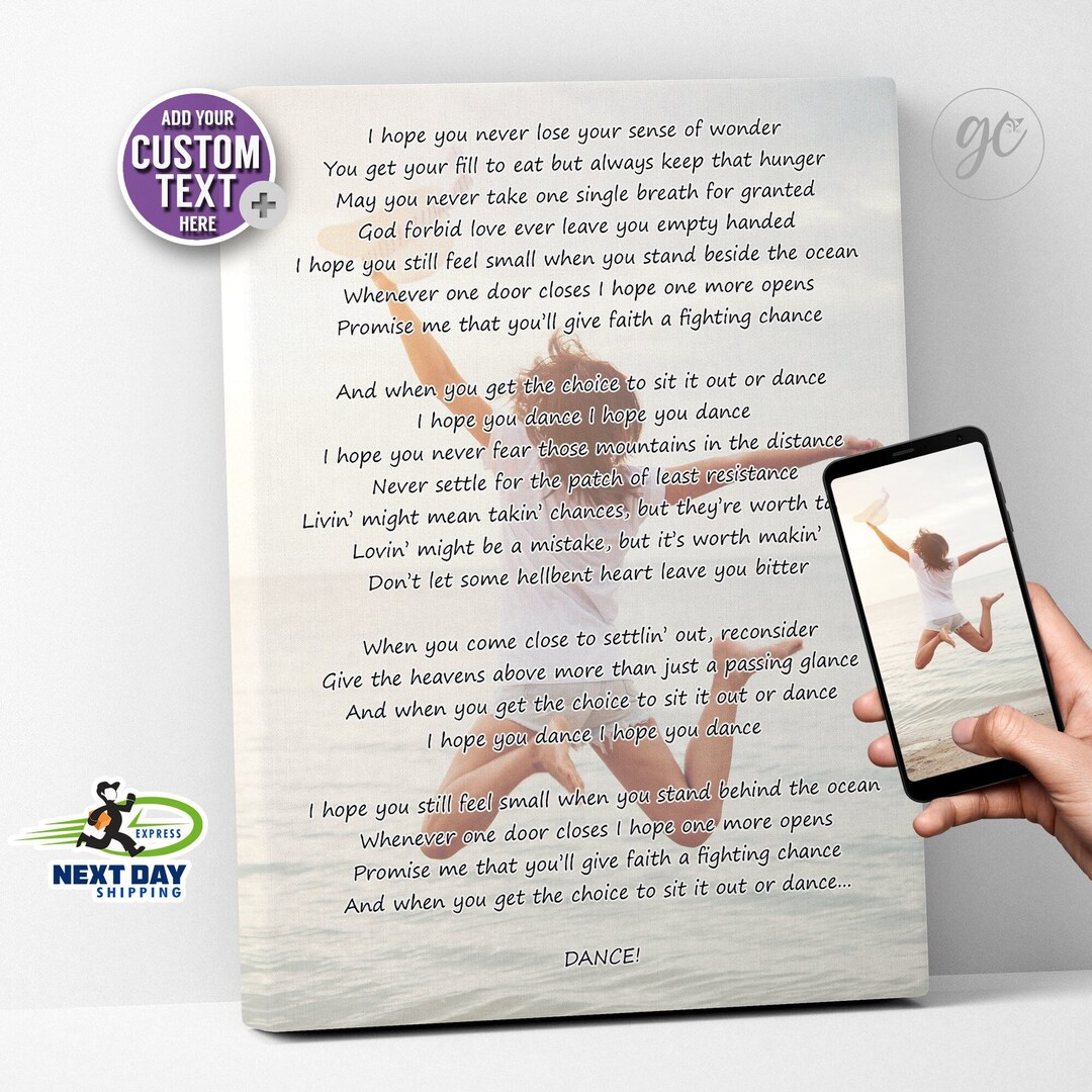 Custom Canvas With Quotes, Sayings, Lyrics, Text, Word Art