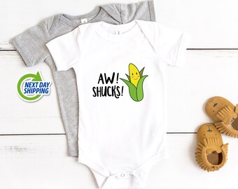 Baby Corn Bodysuit, AW, Shucks!, Vegan Baby, Cute Baby Clothes, Hipster Unisex Baby Clothing, Vegetable Vegan Baby