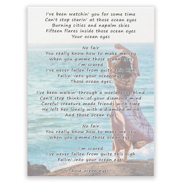 Quote On Canvas, Personalized Portrait, Lyrics With A Background Picture, Gift For Mother,  Custom Poetry For Husband, Customized Canvas Art