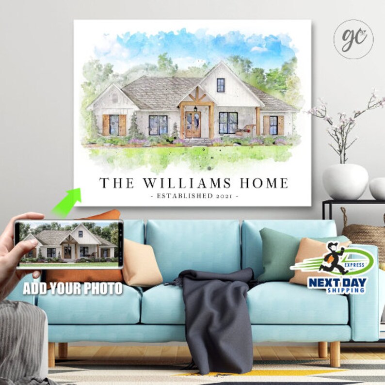 Print on Canvas House Warming Gift Custom Housewarming Gift Etsy