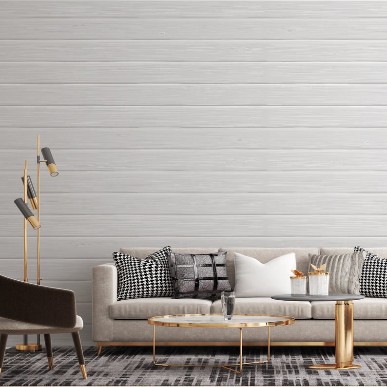 White Wooden Look Peel and Stick Wallpaper Shiplap Wood Etsy