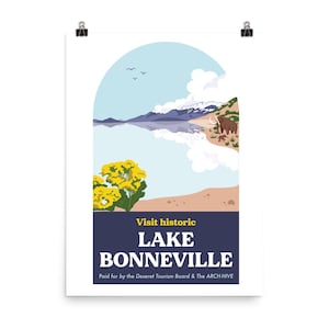 Visit Historic Lake Bonneville Vintage Travel Poster - Deseret Tourism Board
