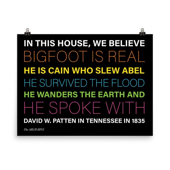 In This House We Believe Cain Bigfoot Poster - Etsy
