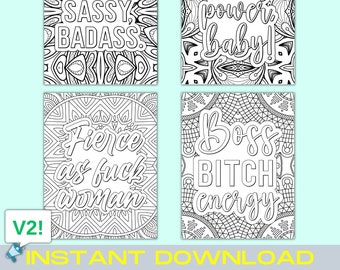 Female Empowerment Coloring Pages V2, Adult Coloring Pages Printable, Adult Coloring Page Printable, Coloring Page for Adult Printable