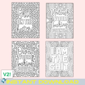 Frases poderosas de palavrões - 20 páginas para colorir ÚNICAS V2, páginas para colorir para adultos para impressão, página para colorir atrevida