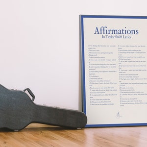 AFFIRMATIONS in Tay Tay Lyrics: Inspiring Blue Poster | Digital Tay Tay Print for Fan Girls