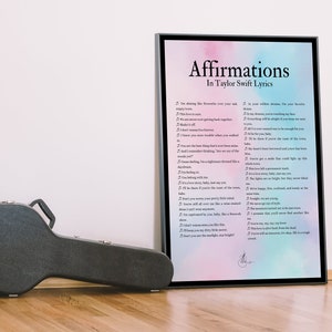 AFFIRMATIONS in Tay Tay Lyrics: Inspiring Clouds Poster | Digital Tay Tay Print for Fan Girls