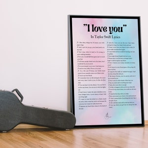 I LOVE YOU In Tay Tay Lyrics | Clouds | Digital Tay Tay Poster - For Fan Girls and Music Lovers