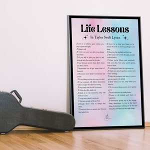 Inspirational Life Lessons Poster: Tay Tay Lyrics in Clouds - Perfect Gift for Fan Girls and Tay Tay Fans | Digital Download