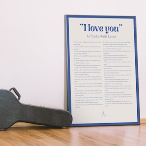 I LOVE YOU In Tay Tay Lyrics | Blue | Digital Tay Tay Poster - For Fan Girls and Music Lovers