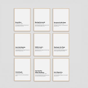 Funny office decor  | 34 PRINTABLES | office wall art | gallery wall set | relatable work and office art | definition prinTay Tay - DIGITAL