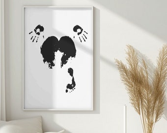 Expressive Body Art | Unique Handprint and Footprint Design, Sensual, Paint, Print, Artistic Poster, Modern Wall Art - DIGITAL DOWNLOAD