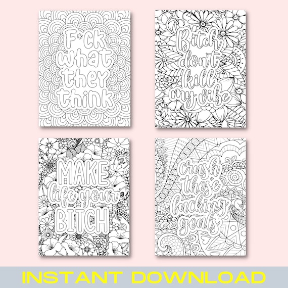 Adult Swear Word Coloring Pages Adult Coloring Book With Swear Words 8 Pages  -  Israel