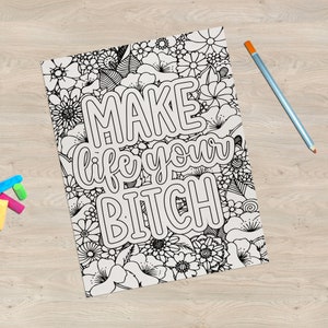 Swear Word Power Phrases -20 UNIQUE Coloring Pages, Cheeky Coloring ...