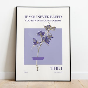 The 1 Tay Tay Vintage Botanical, folklore, flower print | Tay Tay Print, Fan Girl, Gift, Lyrics, Merch, Wall Art - DIGITAL