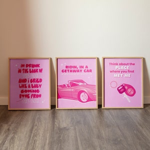 Set of 3 Getaway Car PrinTay Tay | Tay Tay Lyrics | Fan Girl Poster, Gift, Instant Download