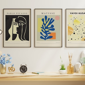 Famous PrinTay Tay Set - Matisse, Kusama, Picasso - Bedroom and Living Room Wall Decor, Modern Art Exhibition - DIGITAL DOWNLOAD