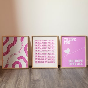 Set of 3 Tay Tay Prints| August & Red Lyrics | Fan Girl Poster, Gift, Instant Download