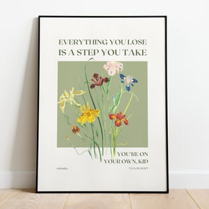 Your on your own, kid - Vintage Botanical, MidnighTay Tay | Tay Tay Print, Fan Girl, Gift, Lyrics, Merch, Wall Art - DIGITAL