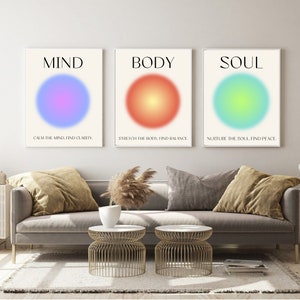 Set of 3 Aura Positive Aura Posters, Wall Art, Gradient Poster PrinTay Tay, Modern Room Decor Aesthetic, DIGITAL DOWNLOAD