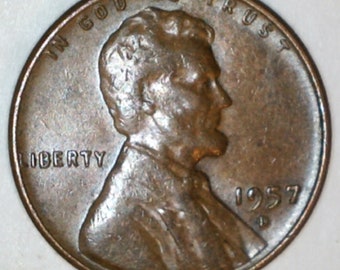 1957-D Lincoln Wheat Ears Cent
