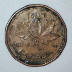 1992 Canada 125th Anniversary of Canadian Confederation 1c Coin image 2