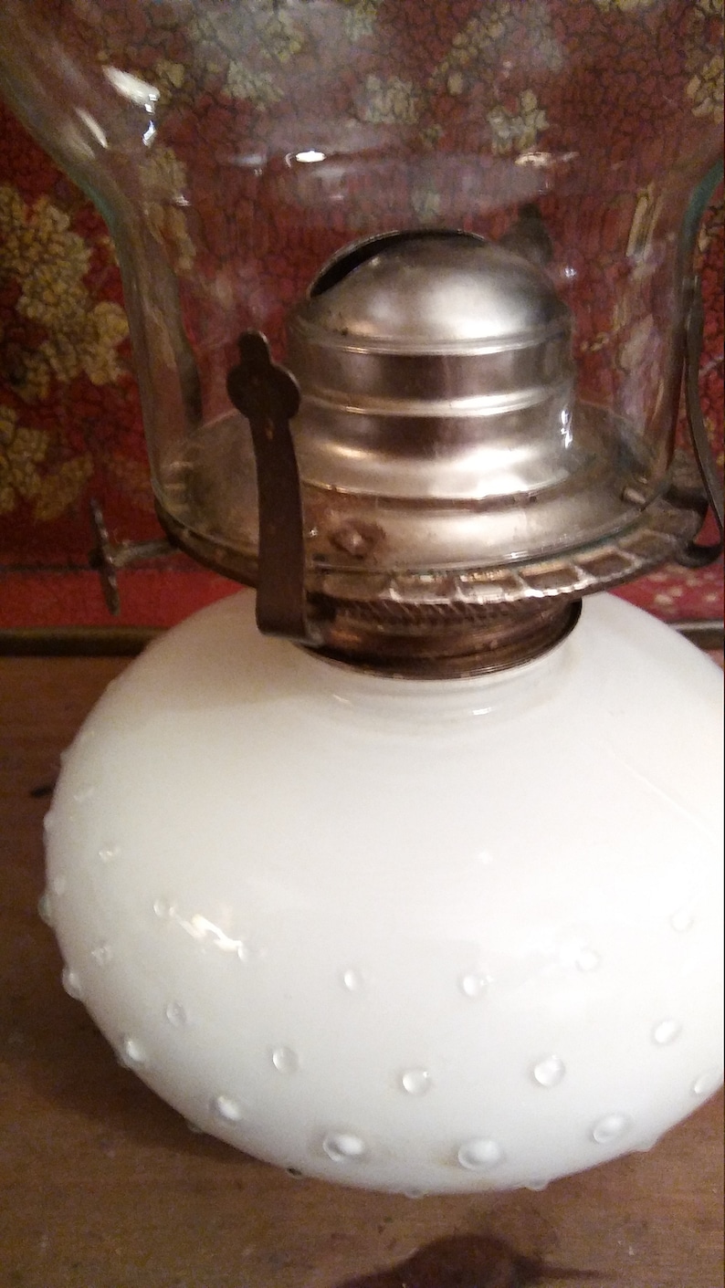 Milk Glass Kerosene Lamps Etsy