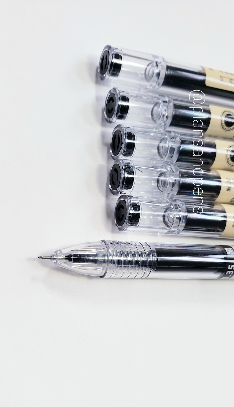 Black or Blue Gel Ink Pens 0.35 mm Needle Point