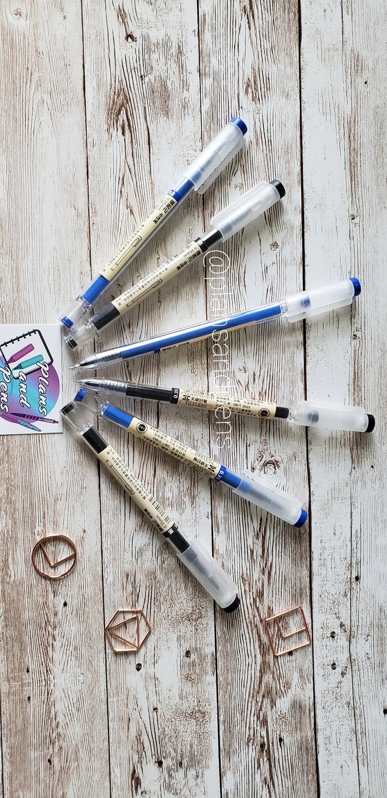 Black or Blue Gel Ink Pens 0.35 mm Needle Point