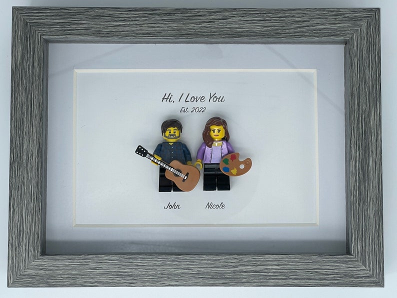 Personalized mini me minifigure frame. For up to 5 figures. Last day for Fathers Day orders : 7 June image 7
