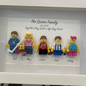 Personalized mini me minifigure frame. For up to 5 figures. Last day for Fathers Day orders : 7 June image 9