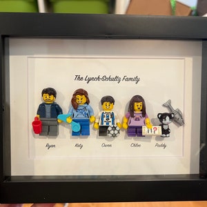 Personalized mini me minifigure frame. For up to 5 figures. Last day for Fathers Day orders : 7 June image 5