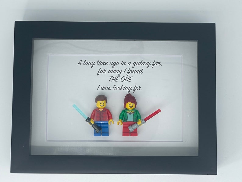 Personalized mini me minifigure frame. For up to 5 figures. Last day for Fathers Day orders : 7 June image 4