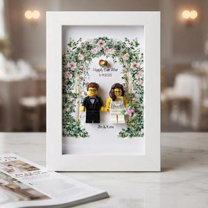 Personalized minifigure wedding / bride & groom frame